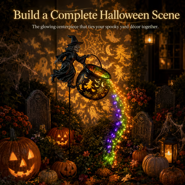 đĽLAST DAY 50% OFF -Halloween Witch Cauldron Garden Light
