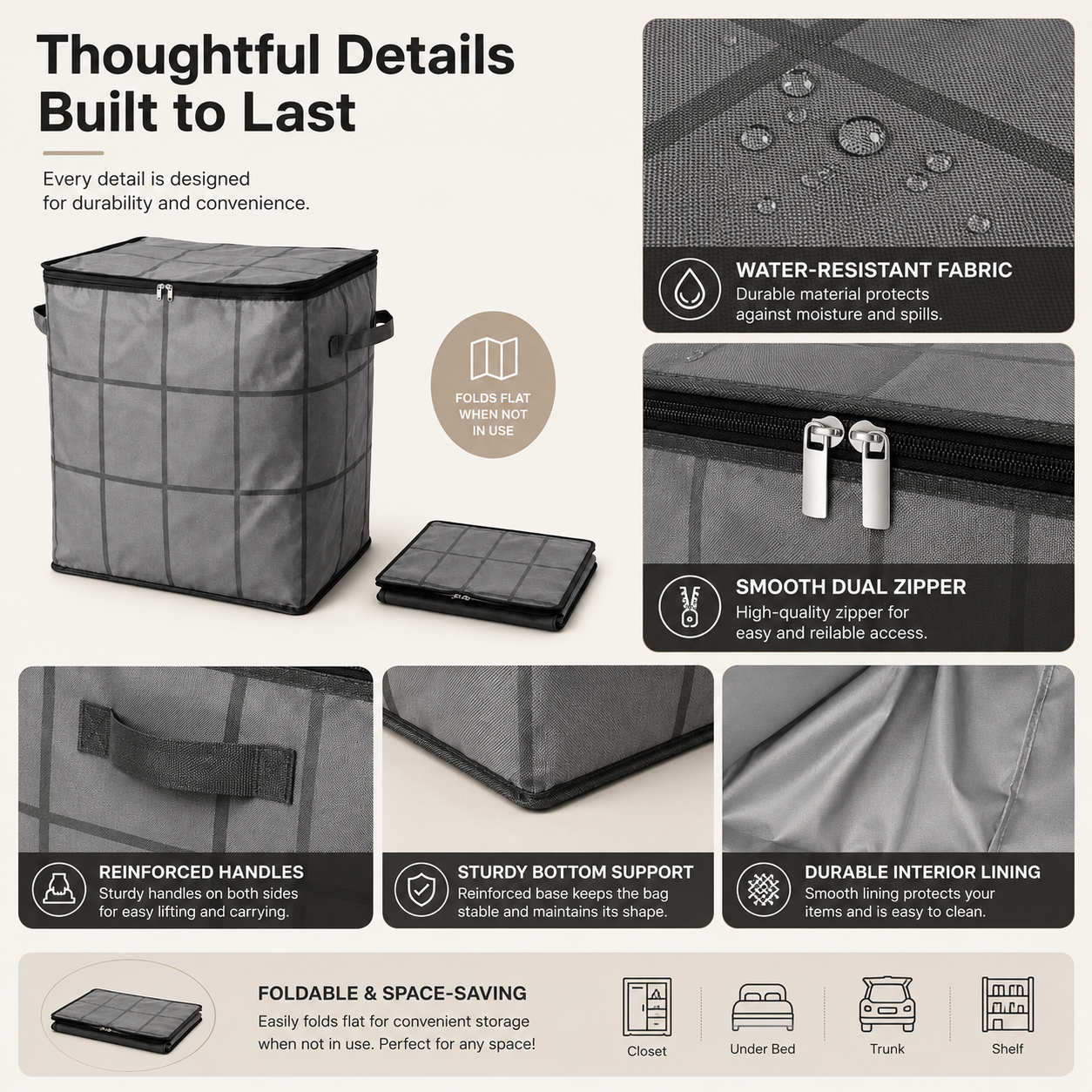 XXL Foldable Storage Bag with Reinforced Handles