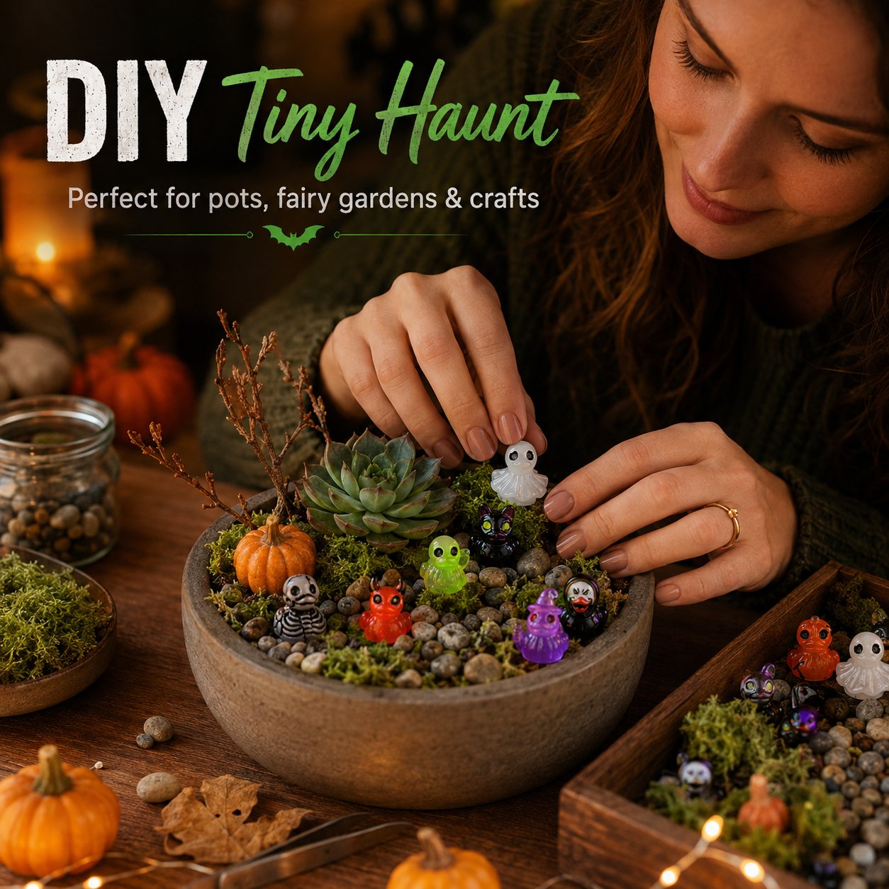 🔥Last Day 50% OFF - 🎃 Glow-In-Dark Tiny Spooky Resin Decorations