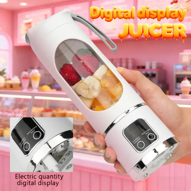 【Summer Sale Deals】 Portable 15.22 USB Rechargeable Personal Blender with LED Display🥤