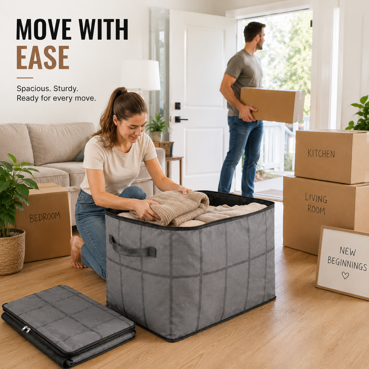 XXL Foldable Storage Bag with Reinforced Handles