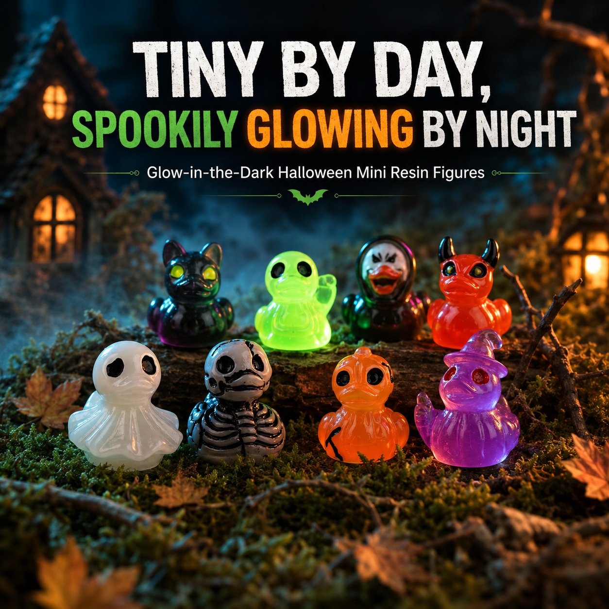 🔥Last Day 50% OFF - 🎃 Glow-In-Dark Tiny Spooky Resin Decorations