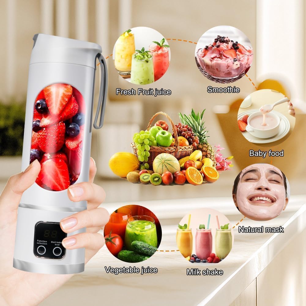 【Summer Sale Deals】 Portable 15.22 USB Rechargeable Personal Blender with LED Display🥤