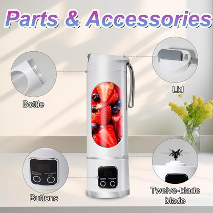 【Summer Sale Deals】 Portable 15.22 USB Rechargeable Personal Blender with LED Display🥤