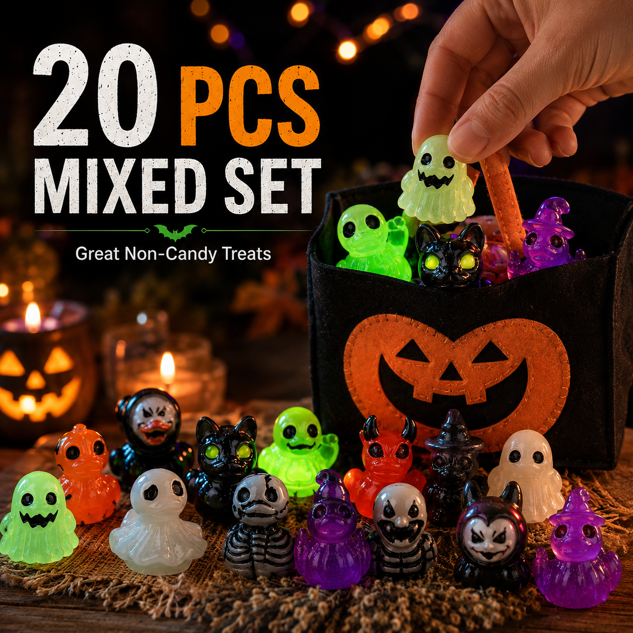 🔥Last Day 50% OFF - 🎃 Glow-In-Dark Tiny Spooky Resin Decorations