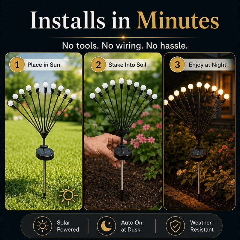 Solar Firefly Garden Stake Lights