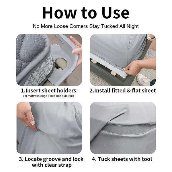🔥4-Pack Universal Heavy-Duty Bed Sheet Holder Straps No-Slip Peace of Mind