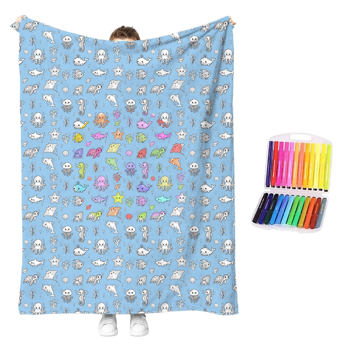 🔥LAST DAY SALE 50% OFF!!🎨Creative Cozy Coloring Blanket Kit