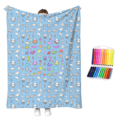 🔥LAST DAY SALE 50% OFF!!🎨Creative Cozy Coloring Blanket Kit