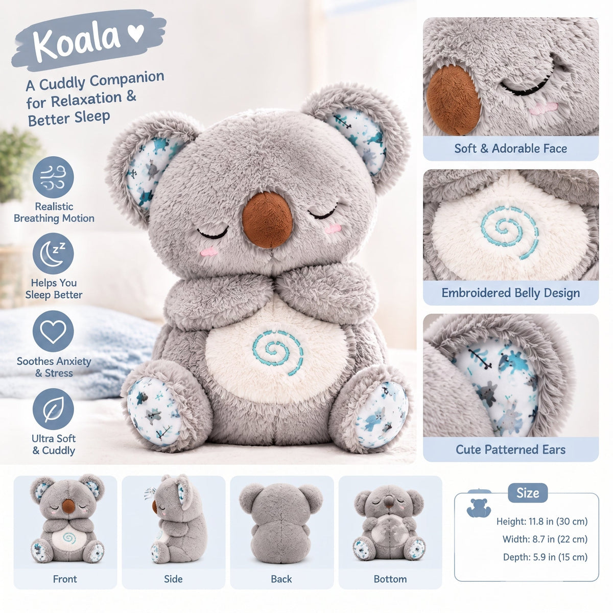 🧸 Realistic Breathing Plush Toy