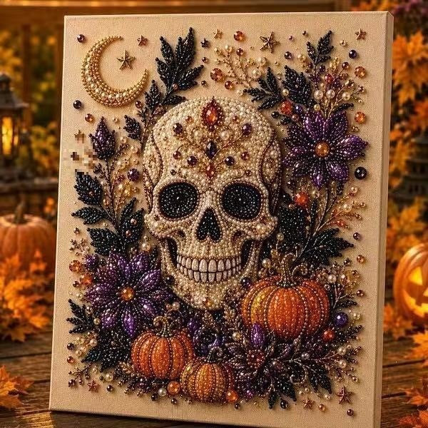 💥 Last Day 57% OFF – 👻✨ Halloween Pearl Art DIY Kit – Turn Tiny Pearls into Spooky-Cute Magic