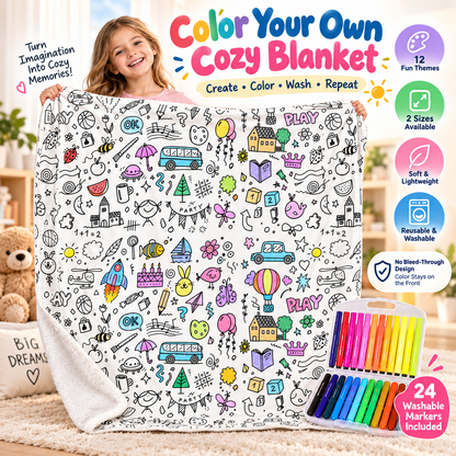 🔥LAST DAY SALE 50% OFF!!🎨Creative Cozy Coloring Blanket Kit