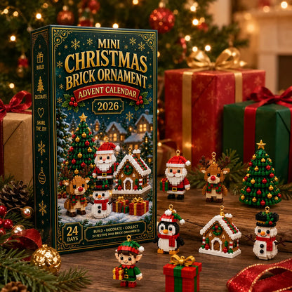 ⏳ Last Day 50% OFF – 🎄24-Day Mini Christmas Brick Ornament Advent Calendar | 24 Unique Buildable Holiday Ornaments to Create, Hang & Keep 🧱